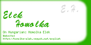 elek homolka business card